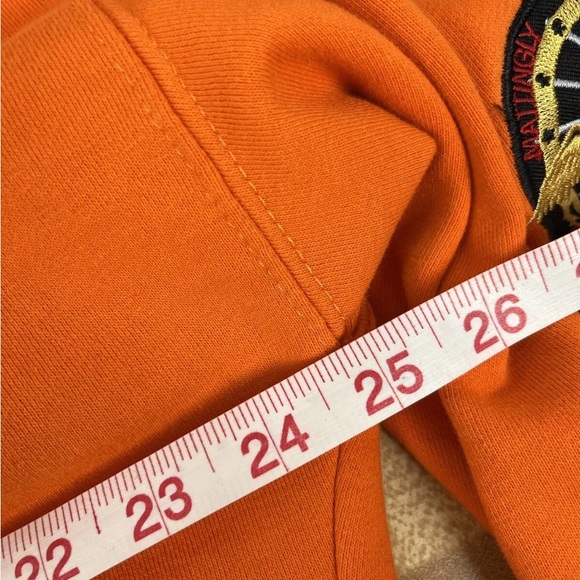Buzz Aldrin Pacsun Orange Hooded Sweatshirt Large Hoodie Pullover NASA Patches - Picture 8 of 9